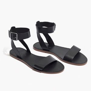 Madewell black boardwalk sandals